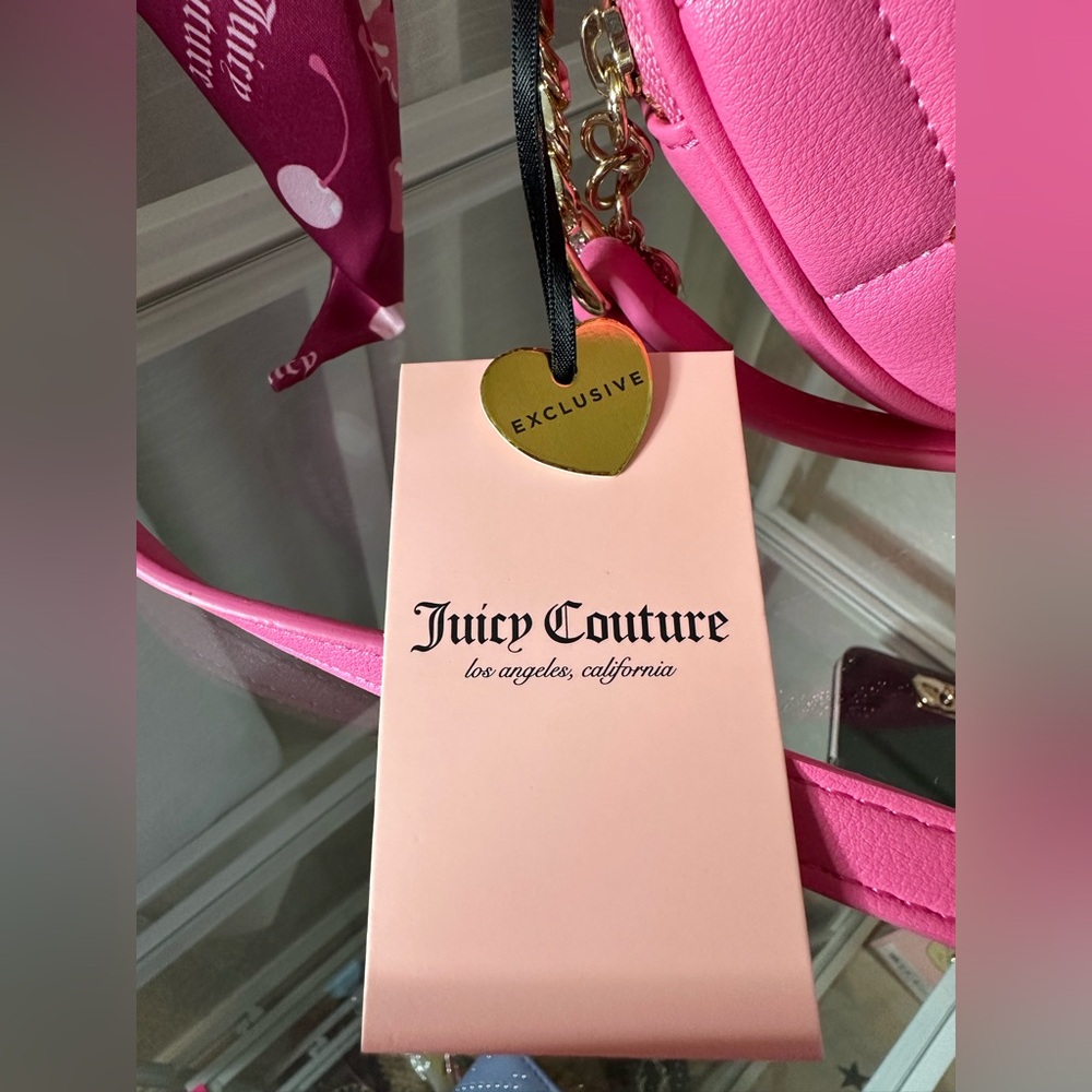 Juicy Couture Pink Quilted Heart Crossbody Bag - Picture 4 of 7